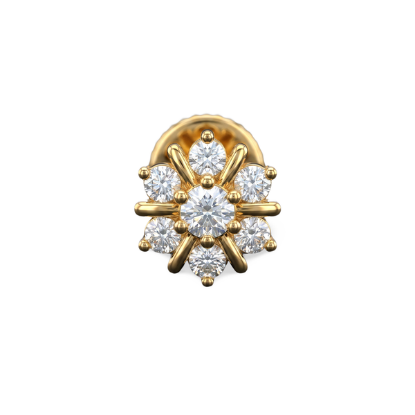 Sunburst Petal Lab Grown Diamond Nosepin