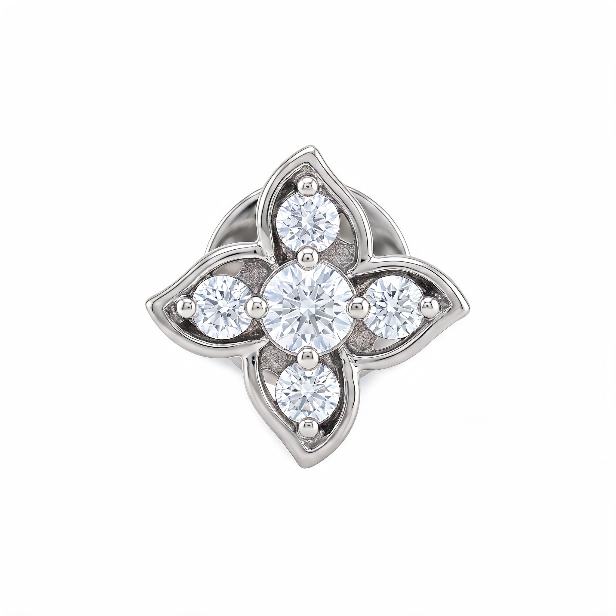 Marquise Petal Cross Lab Grown Diamond Nosepin