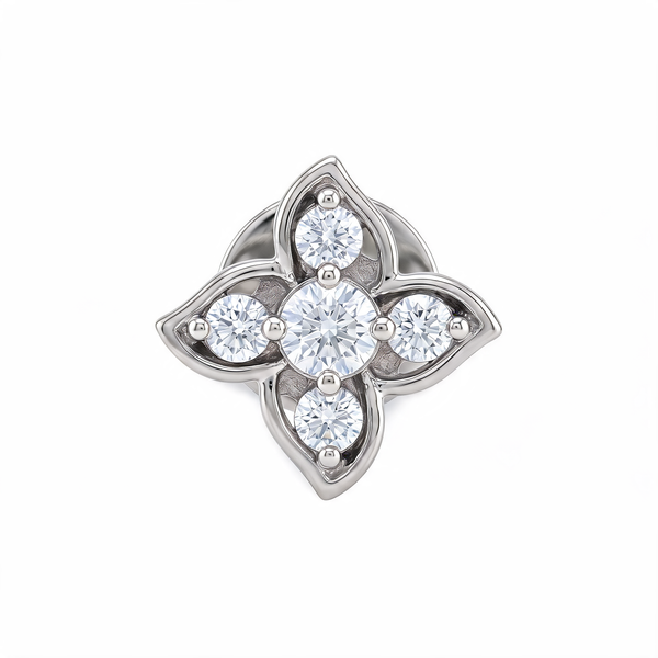 Marquise Petal Cross Lab Grown Diamond Nosepin