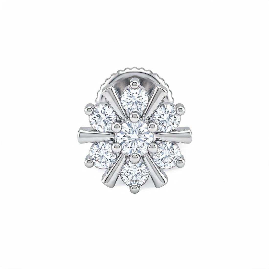 Radiating Floral Star Lab Grown Diamond Nosepin
