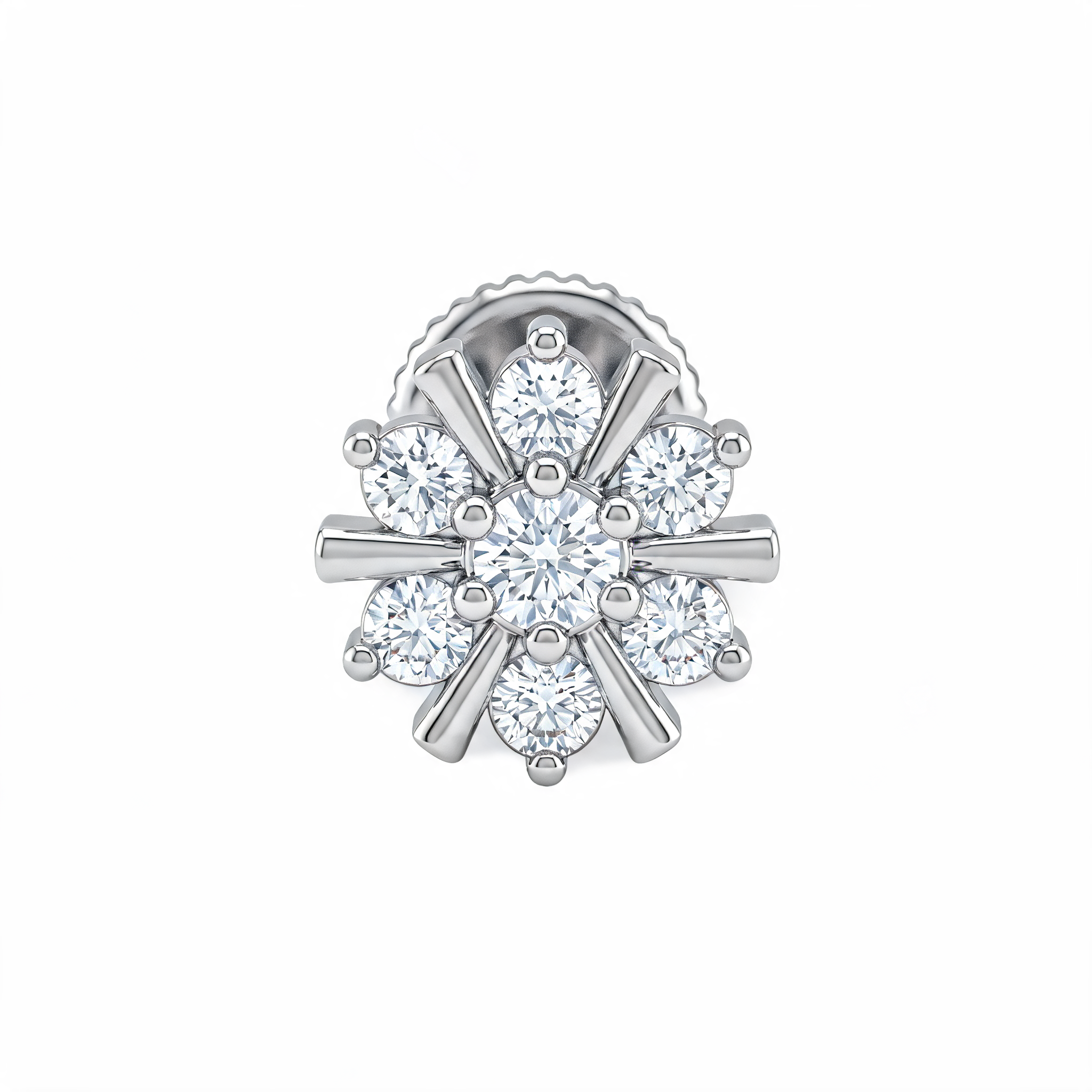 Radiating Floral Star Lab Grown Diamond Nosepin
