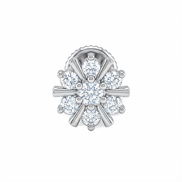 Radiating Floral Star Lab Grown Diamond Nosepin