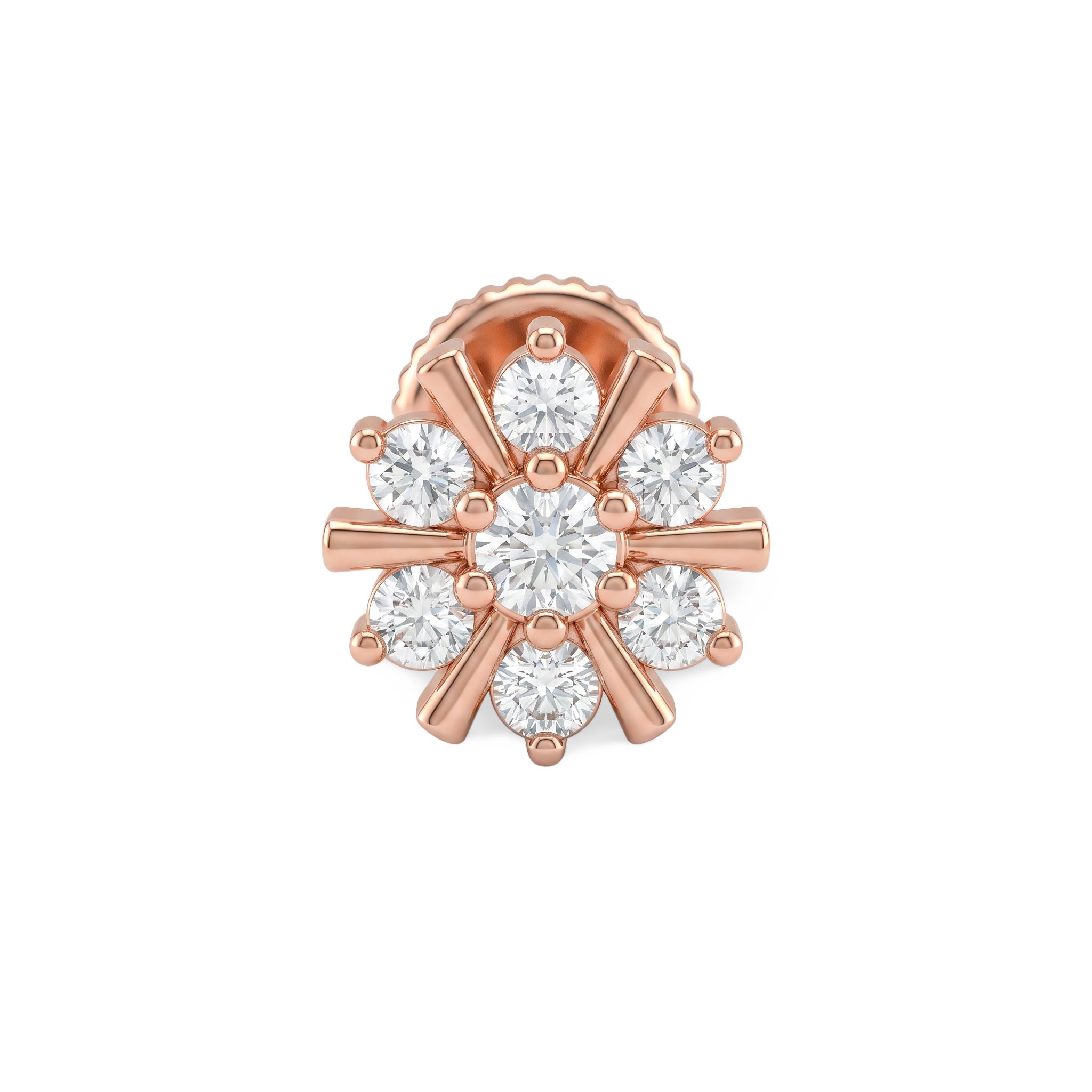 Radiating Floral Star Lab Grown Diamond Nosepin