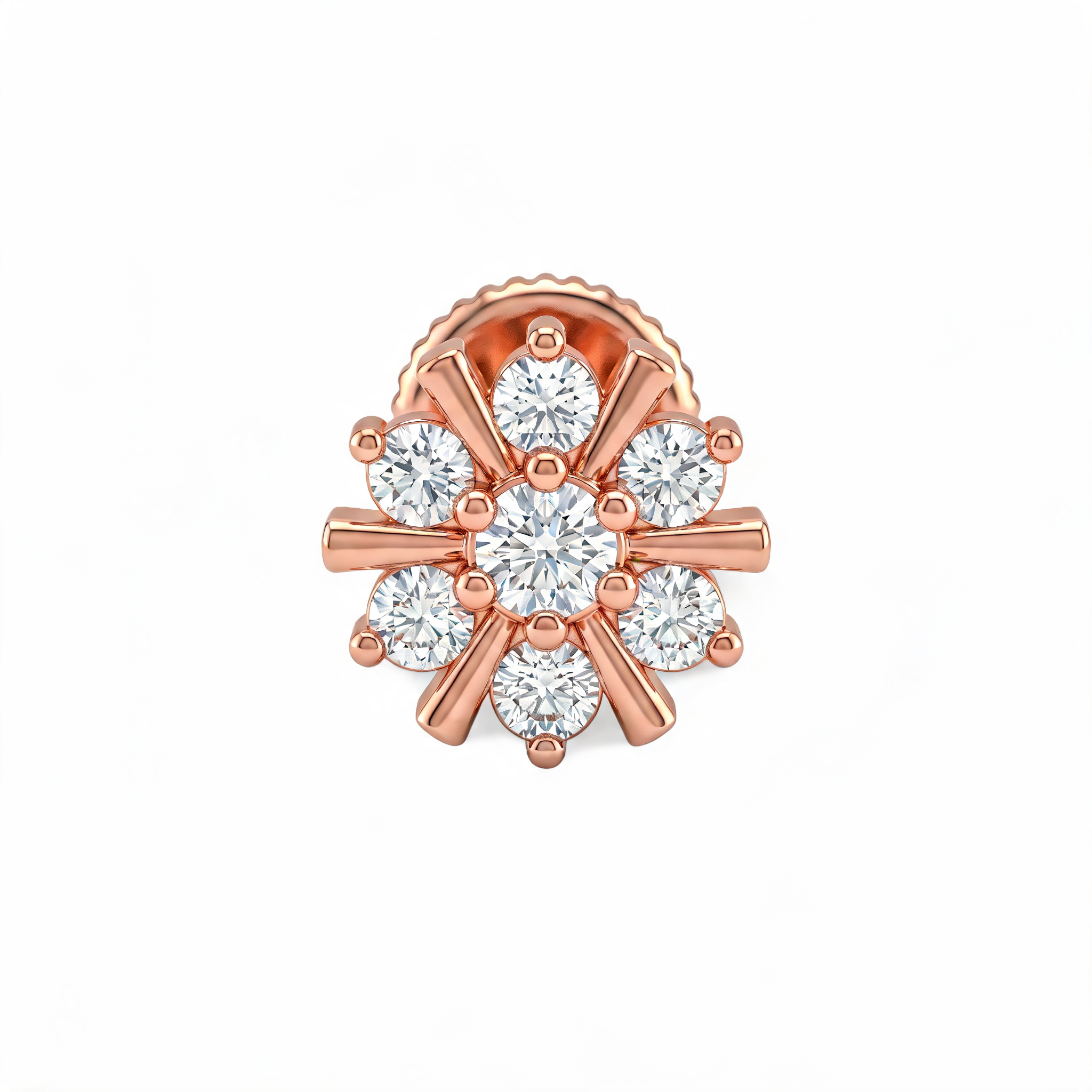 Radiating Floral Star Lab Grown Diamond Nosepin