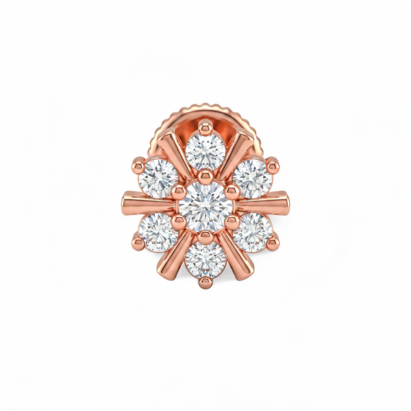 Radiating Floral Star Lab Grown Diamond Nosepin