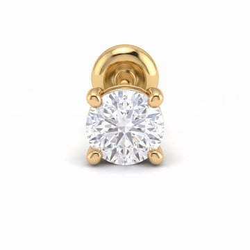 Classic Four Prong Round Solitaire Diamond Nose Pin