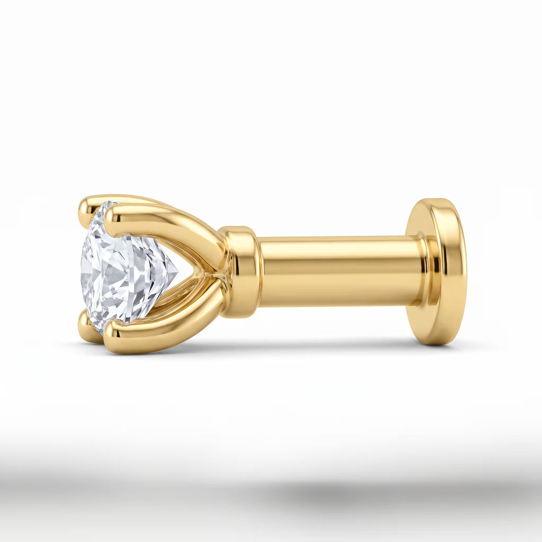 Classic Four Prong Round Solitaire Diamond Nose Pin