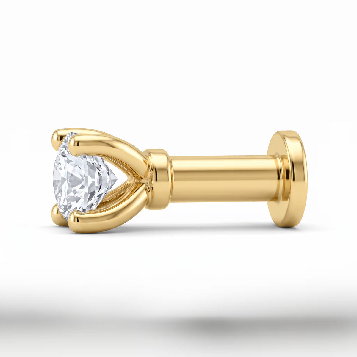 Classic Four Prong Round Solitaire Diamond Nose Pin