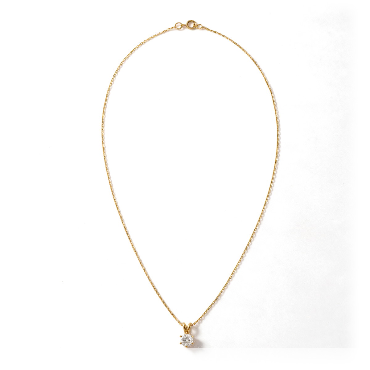 Classic Six-Prong Solitaire Round Diamond Pendant
