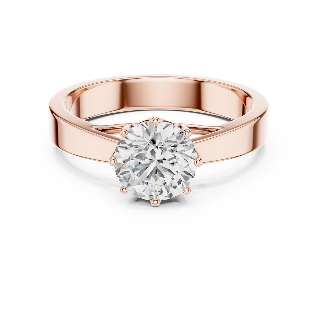 Lustrous High Polish Finish Lab Grown Diamond Ring