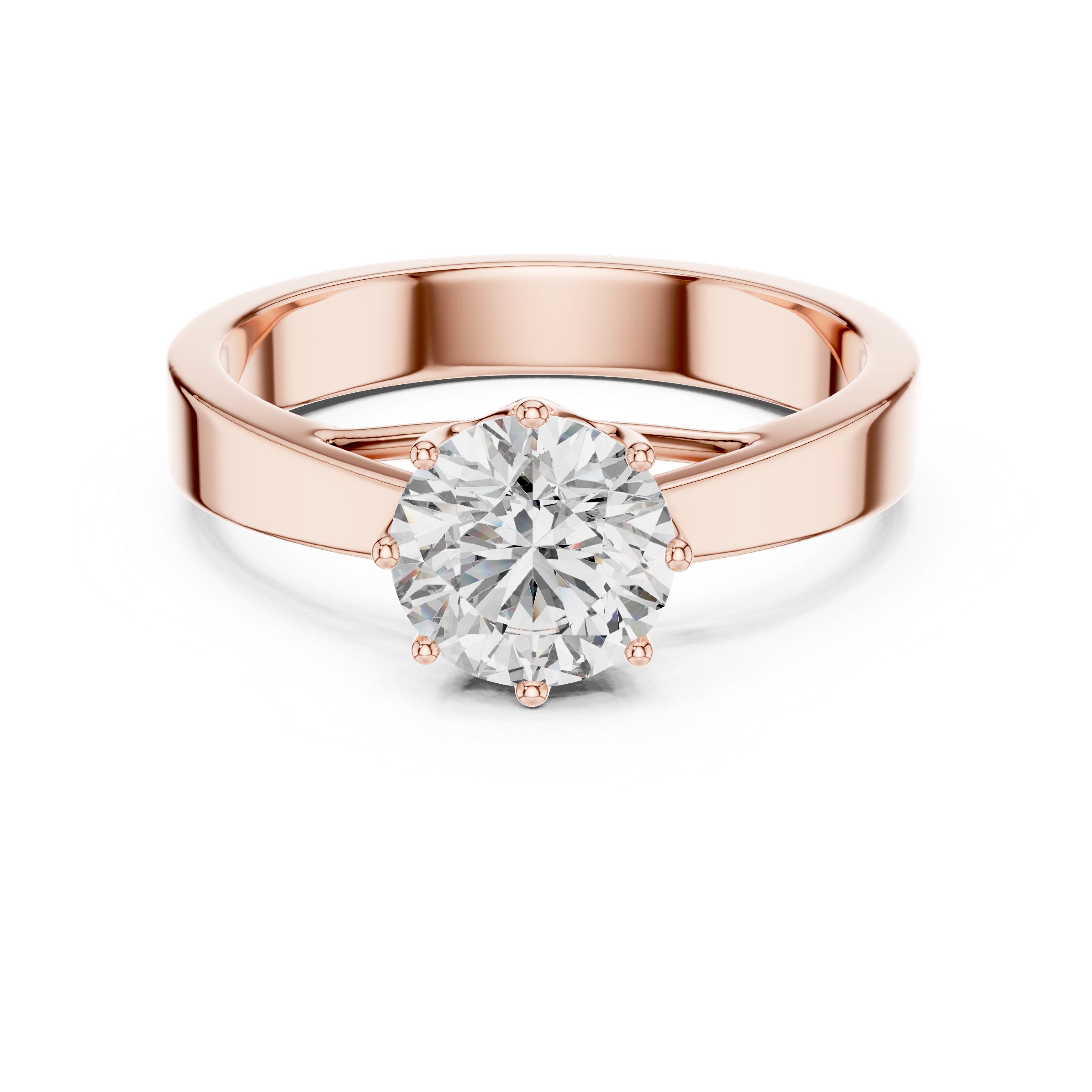 Lustrous High Polish Finish Lab Grown Diamond Ring