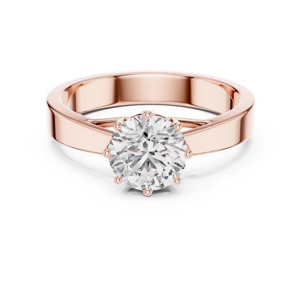 Lustrous High Polish Finish Lab Grown Diamond Ring