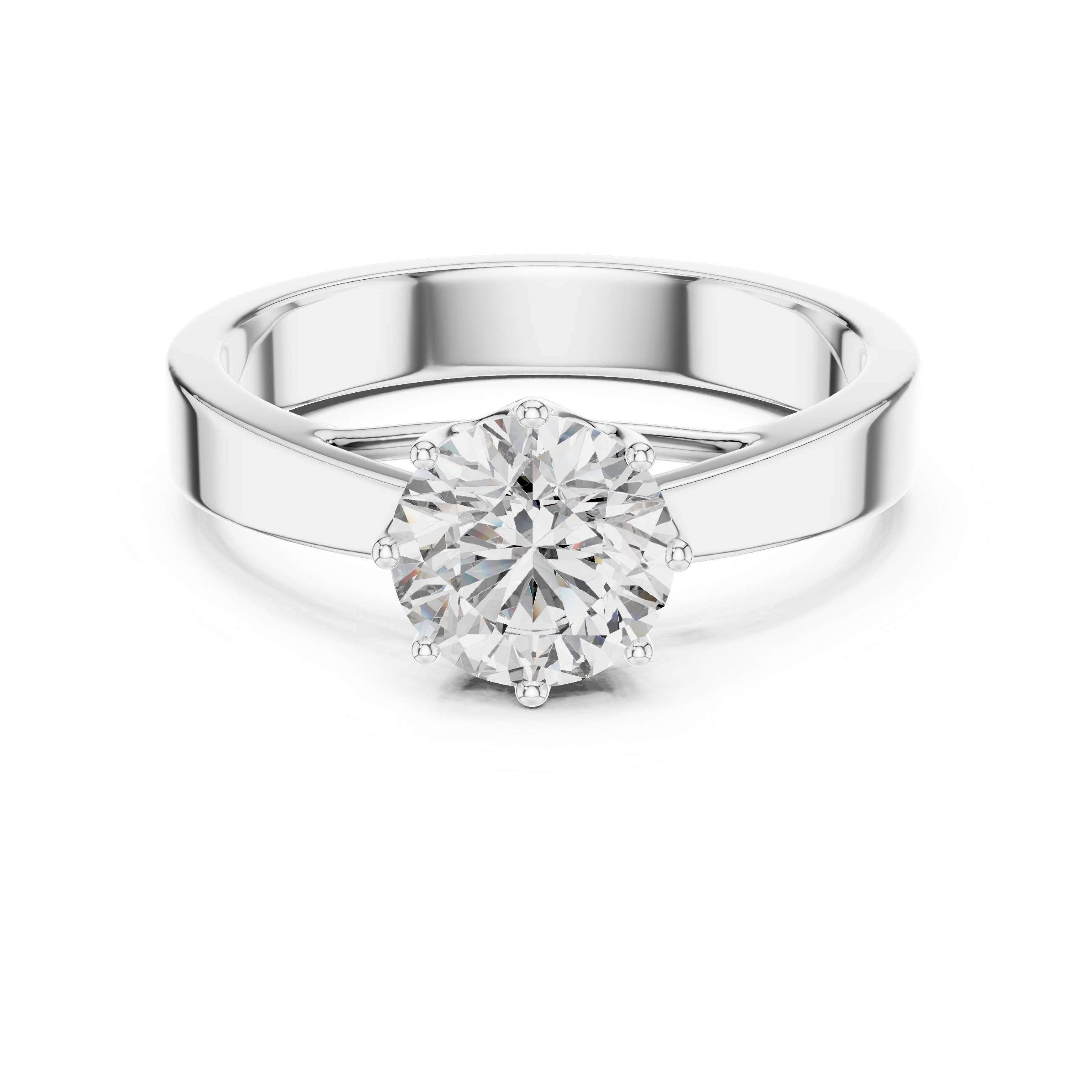 Lustrous High Polish Finish Lab Grown Diamond Ring