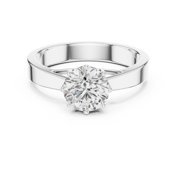 Lustrous High Polish Finish Lab Grown Diamond Ring