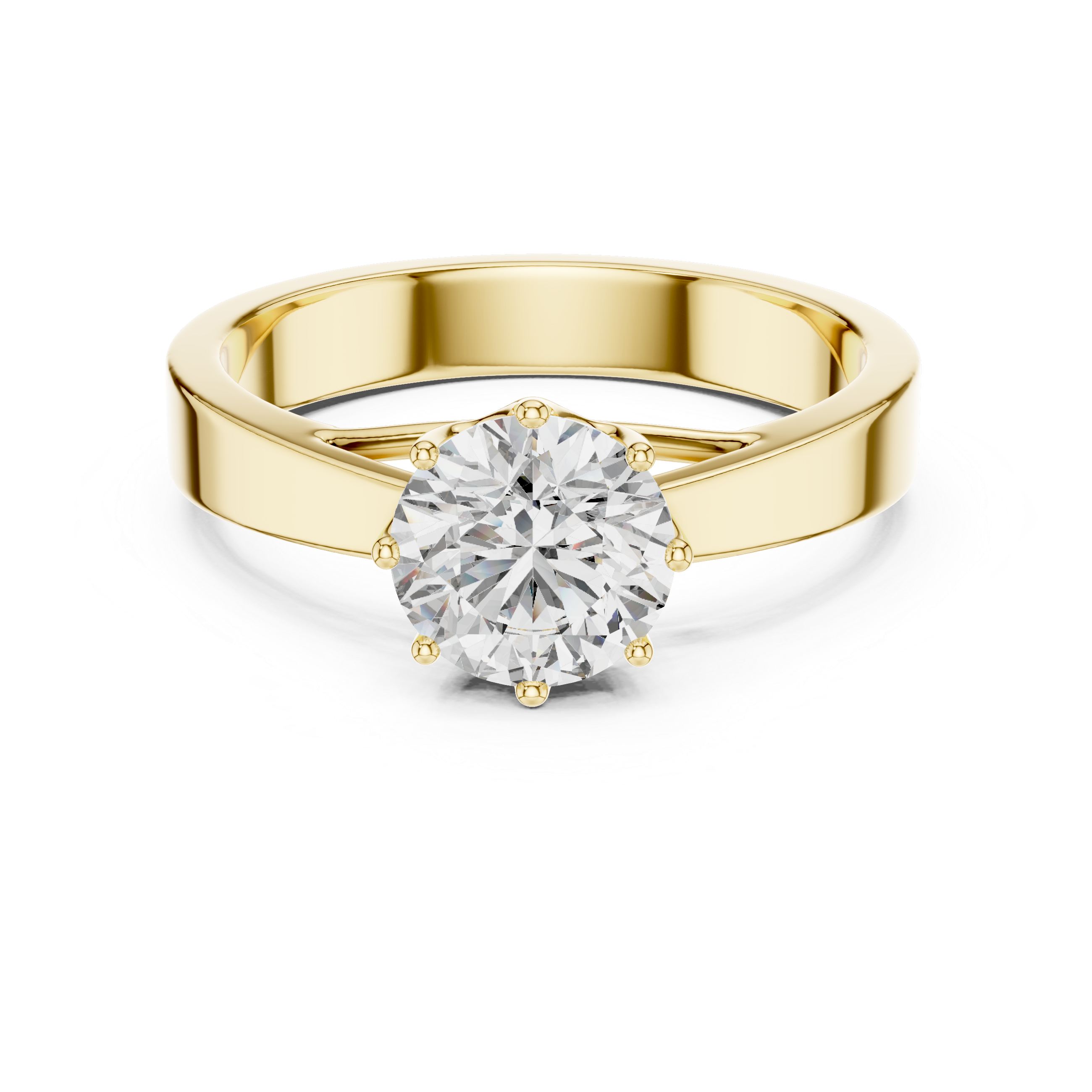 Lustrous High Polish Finish Lab Grown Diamond Ring