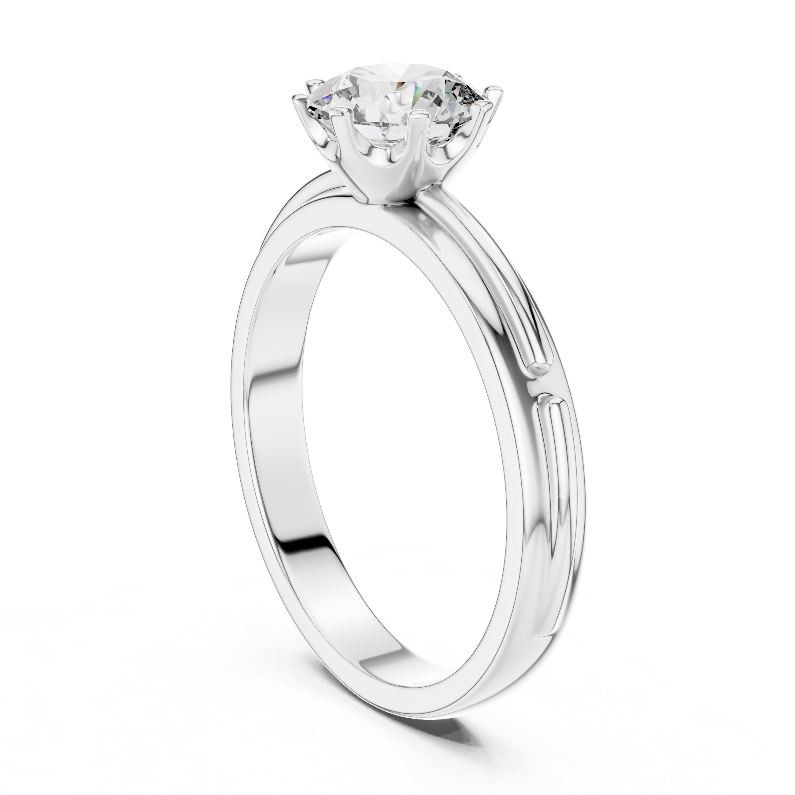 Traditional Basket Set Classic Lab Grown Diamond Ring