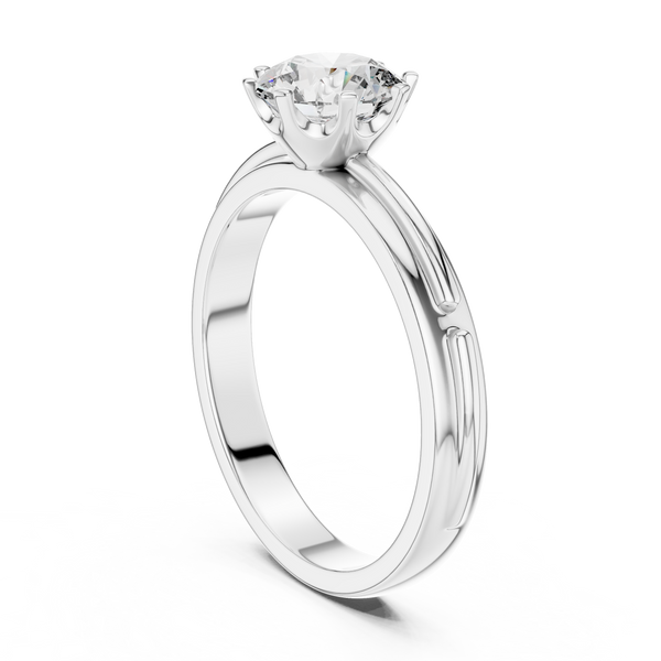 Traditional Basket Set Classic Lab Grown Diamond Ring