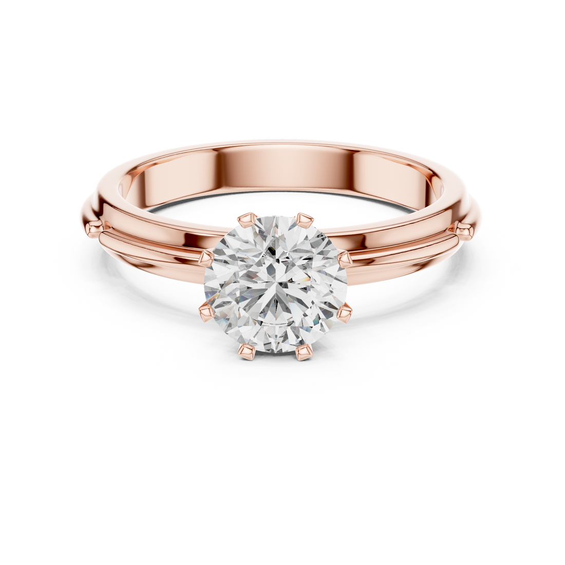 Traditional Basket Set Classic Lab Grown Diamond Ring