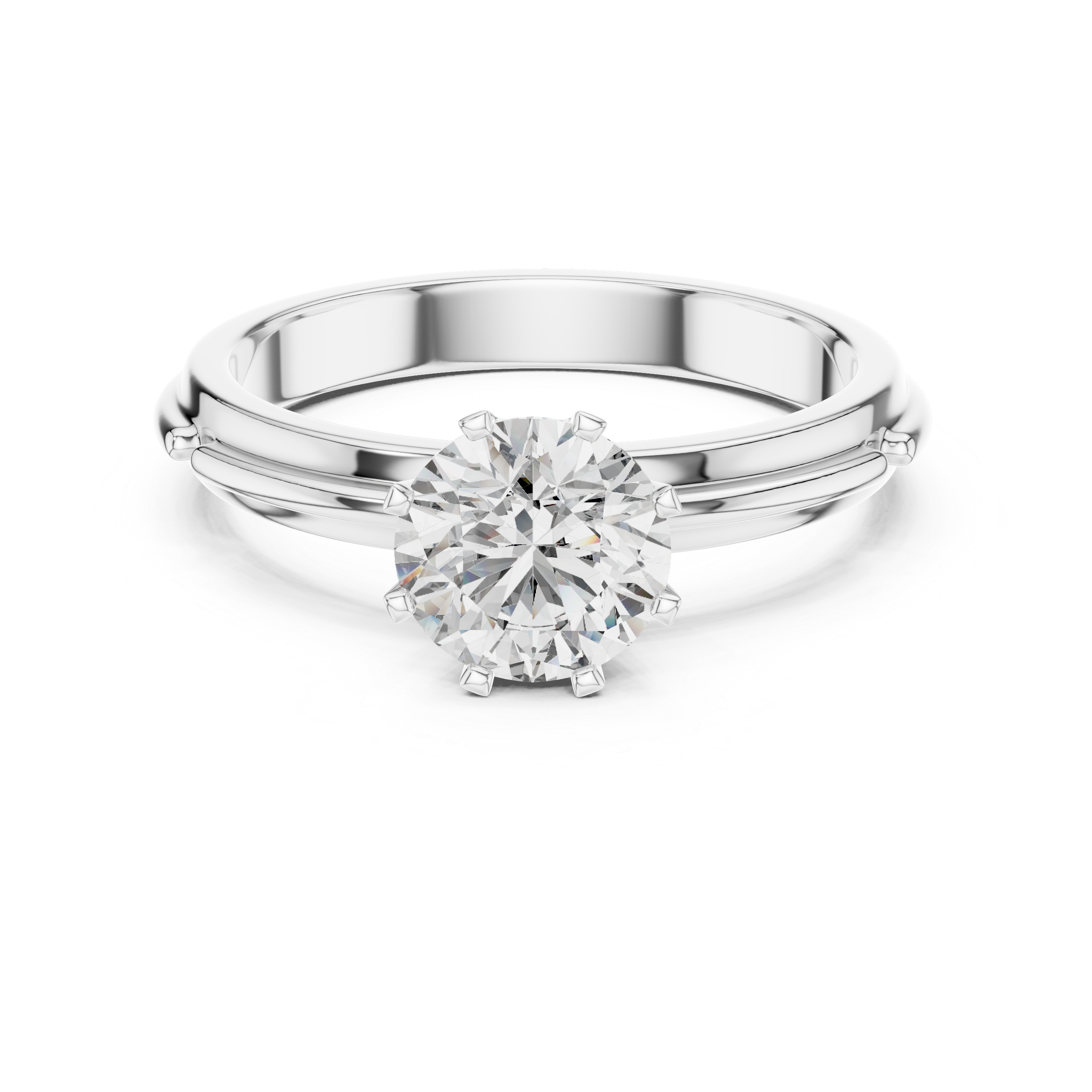 Traditional Basket Set Classic Lab Grown Diamond Ring