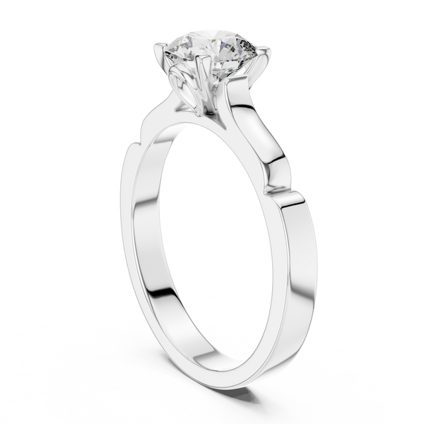 Petite Round Bezel Set Lab Grown Diamond Ring
