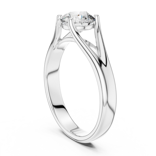 Intricate Hand Engraved Vintage Lab Grown Diamond Ring