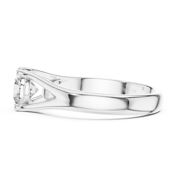 Intricate Hand Engraved Vintage Lab Grown Diamond Ring