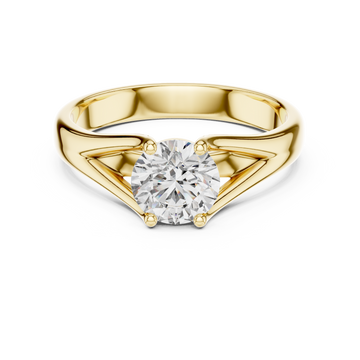 Intricate Hand Engraved Vintage Lab Grown Diamond Ring