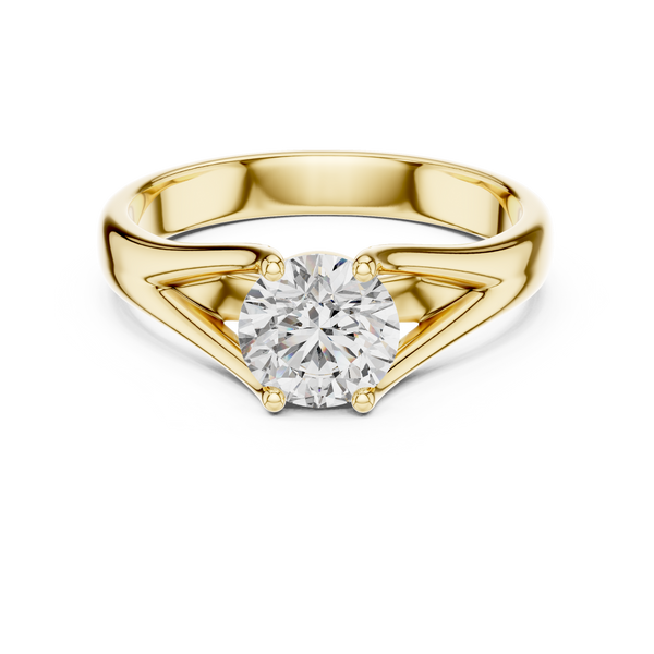 Intricate Hand Engraved Vintage Lab Grown Diamond Ring