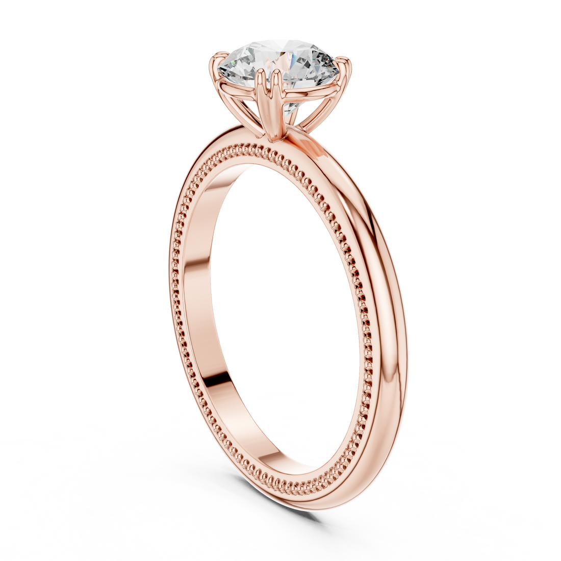 Elegant Rose Gold Solitaire Lab Grown Diamond Ring