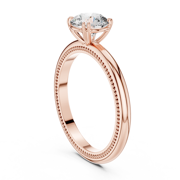 Elegant Rose Gold Solitaire Lab Grown Diamond Ring
