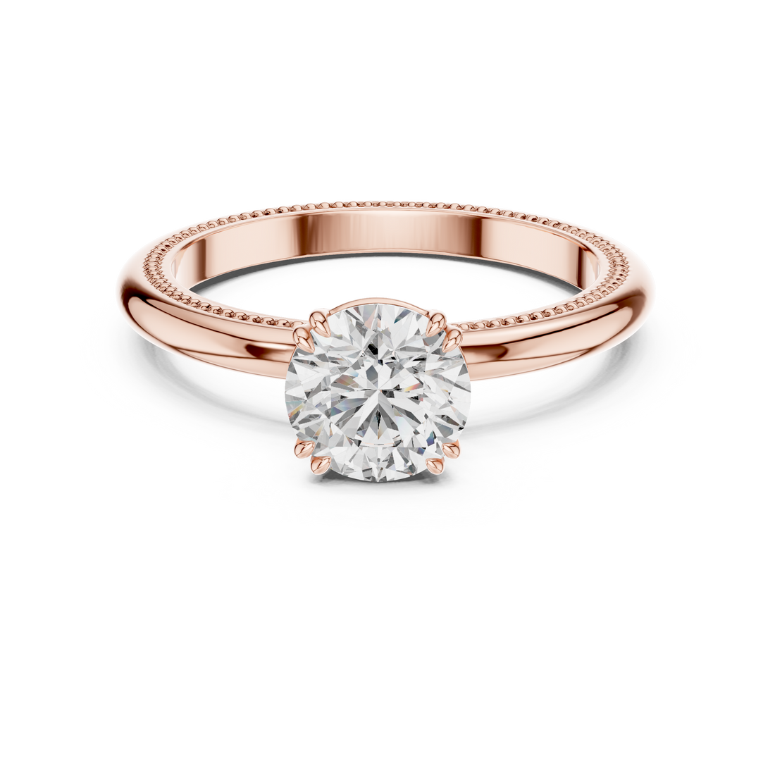 Elegant Rose Gold Solitaire Lab Grown Diamond Ring