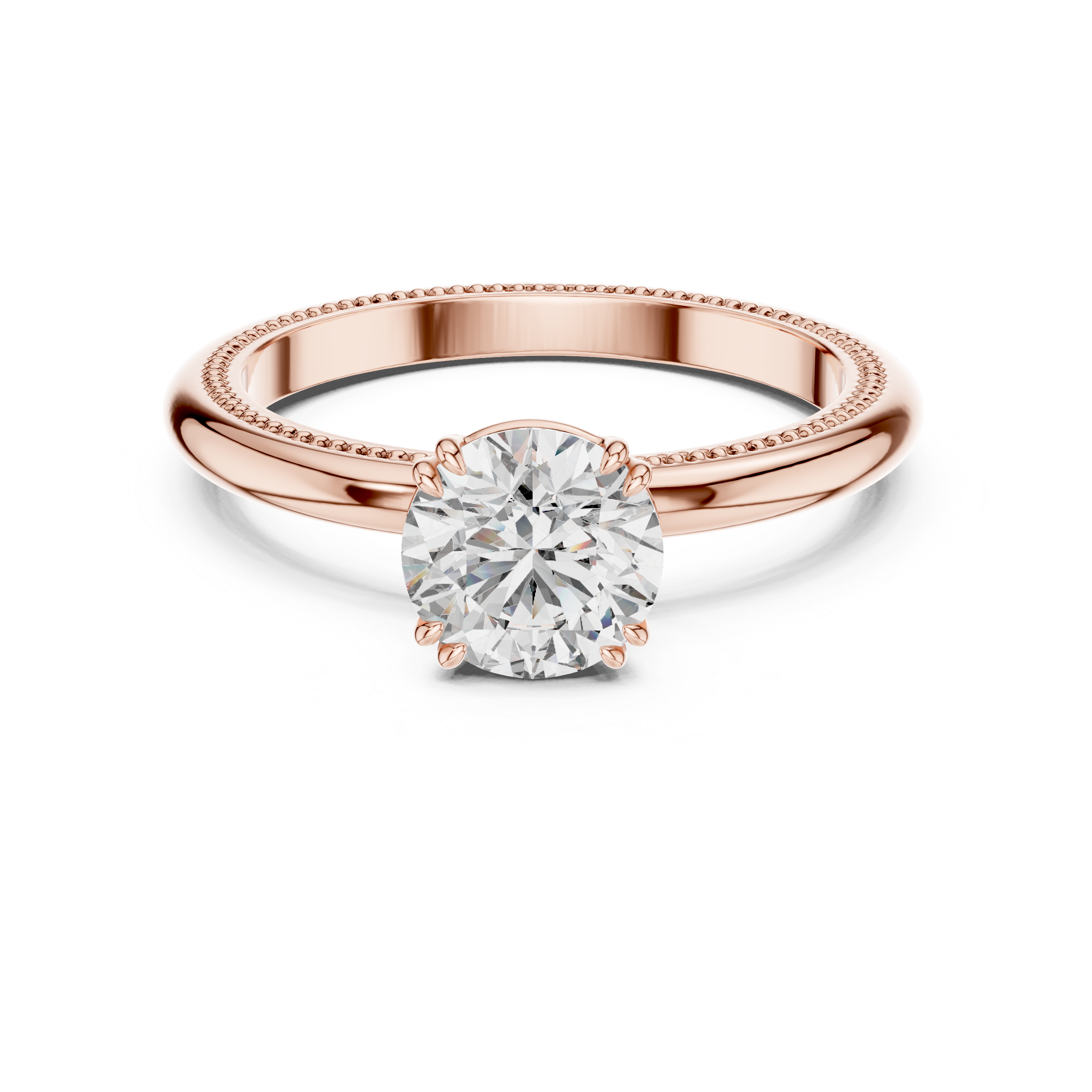 Elegant Rose Gold Solitaire Lab Grown Diamond Ring