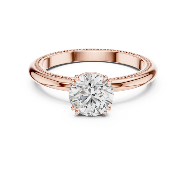 Elegant Rose Gold Solitaire Lab Grown Diamond Ring