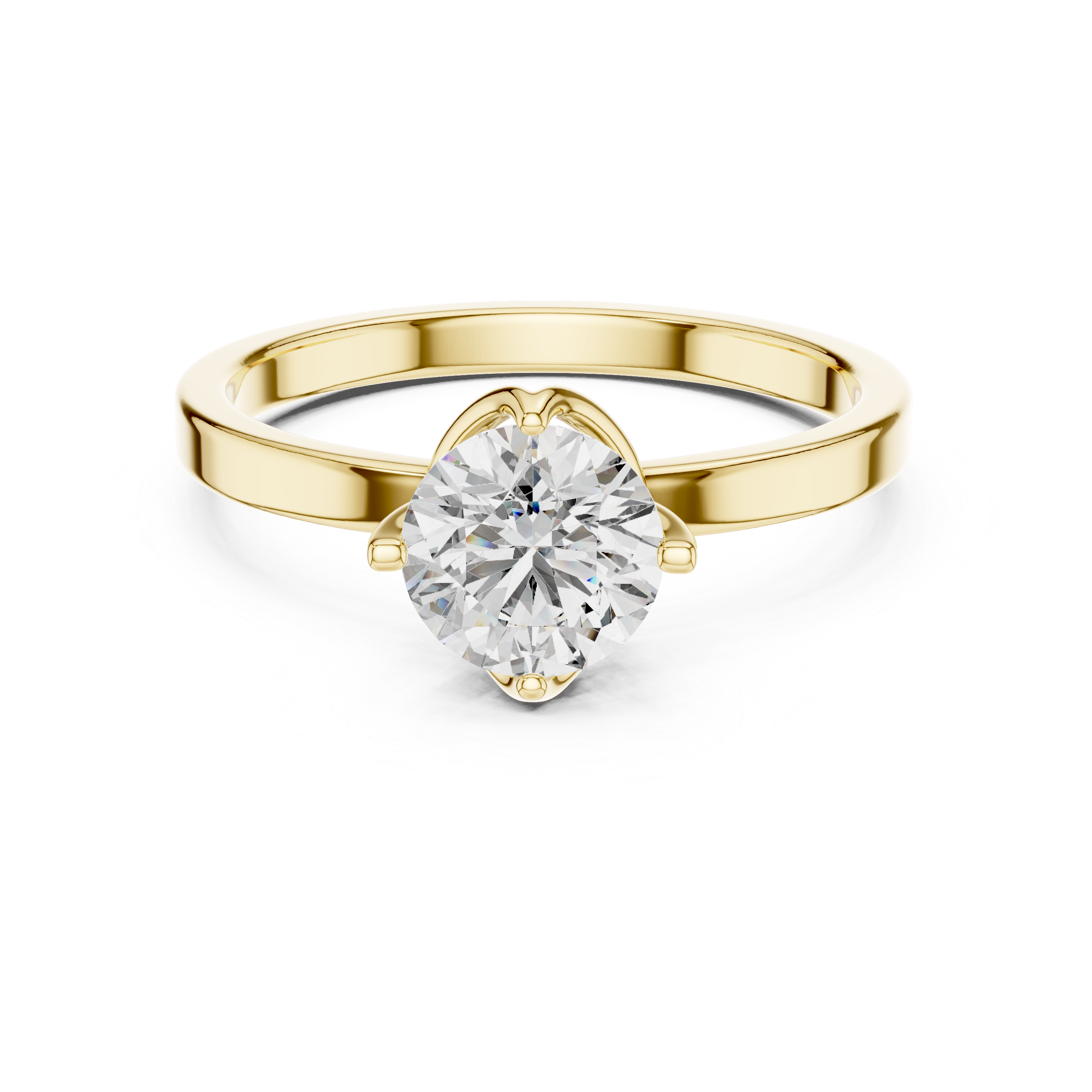 Vibrant Yellow Gold Classic Lab Grown Diamond Ring