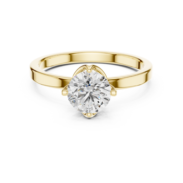 Vibrant Yellow Gold Classic Lab Grown Diamond Ring