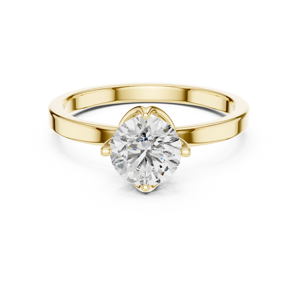 Vibrant Yellow Gold Classic Lab Grown Diamond Ring