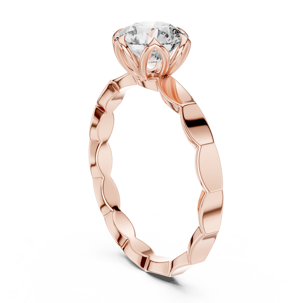 Distinctive Cut Metal Lab Grown Diamond Ring