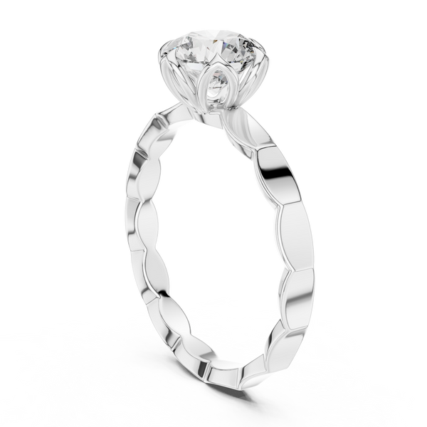 Distinctive Cut Metal Lab Grown Diamond Ring