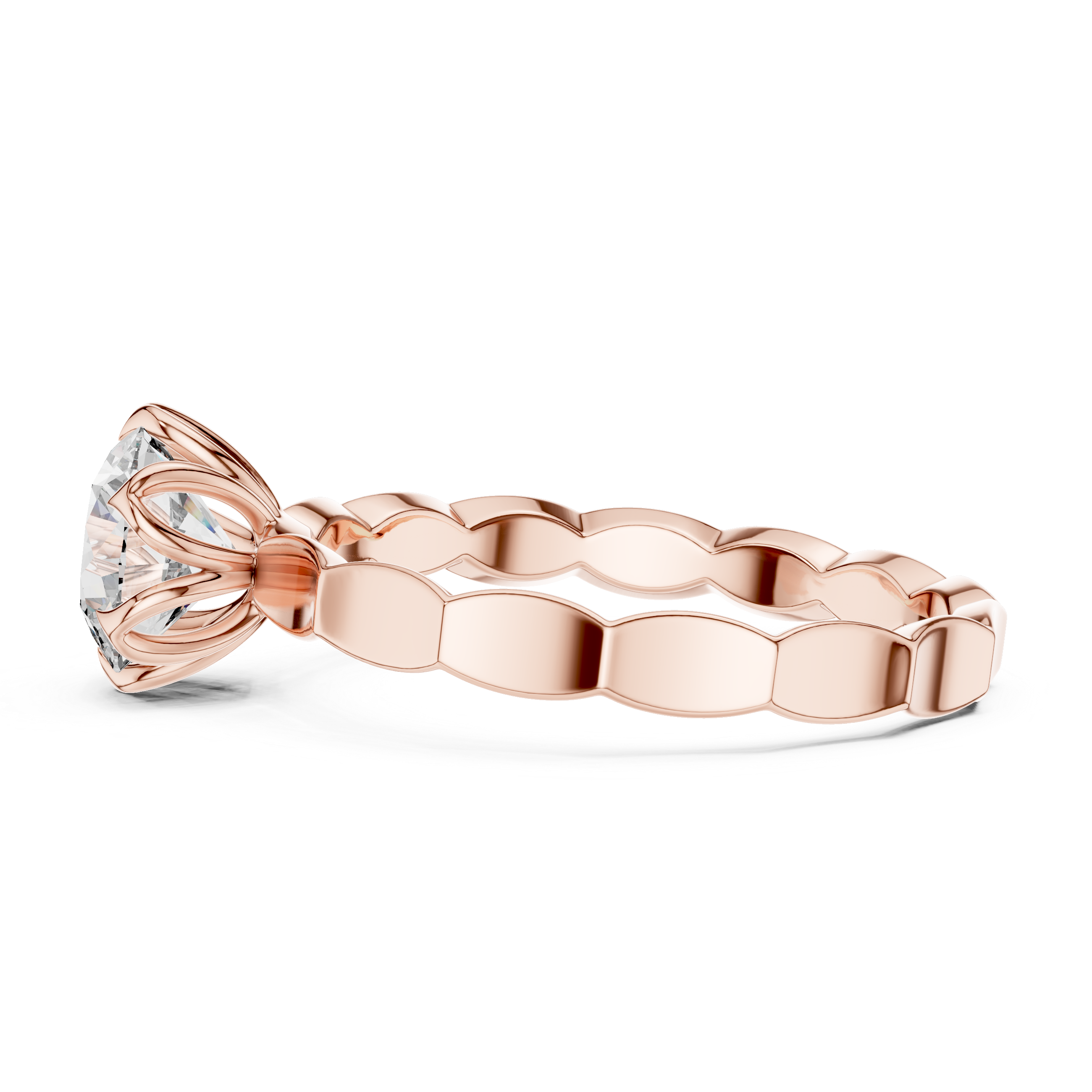 Distinctive Cut Metal Lab Grown Diamond Ring