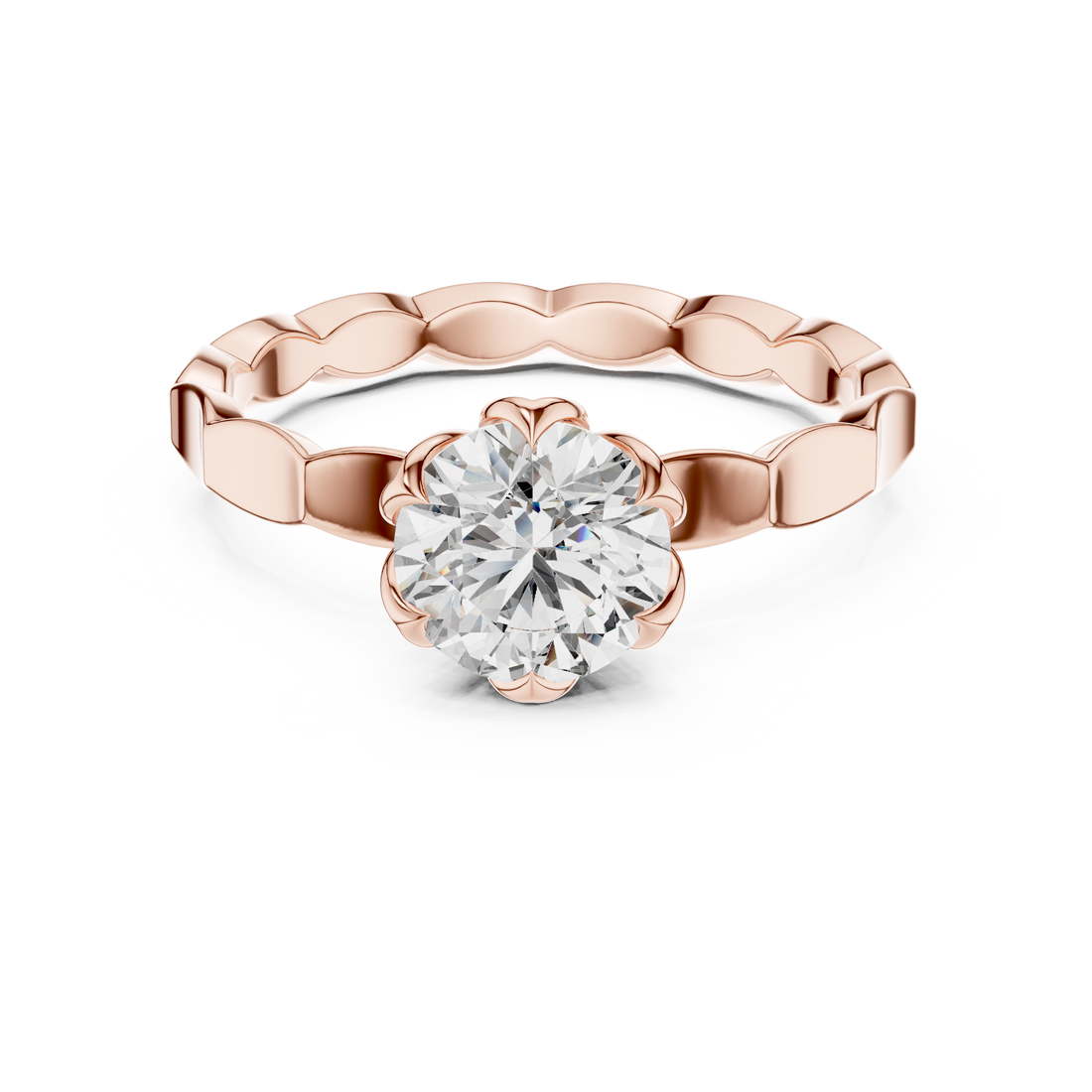 Distinctive Cut Metal Lab Grown Diamond Ring