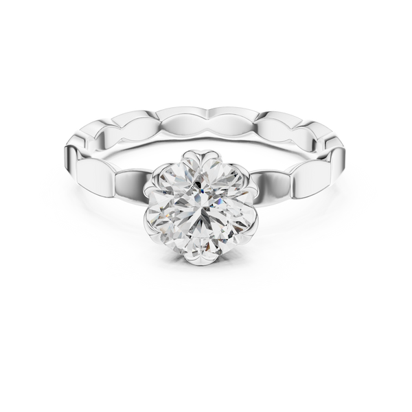 Distinctive Cut Metal Lab Grown Diamond Ring