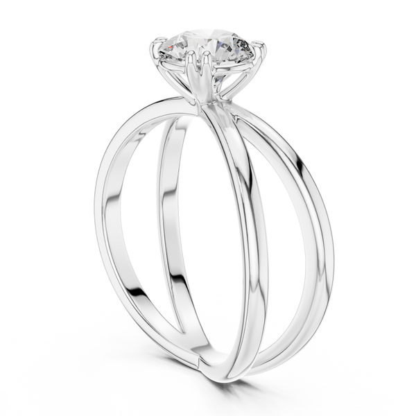 Shimmering Criss Cross Band Lab Grown Diamond Ring