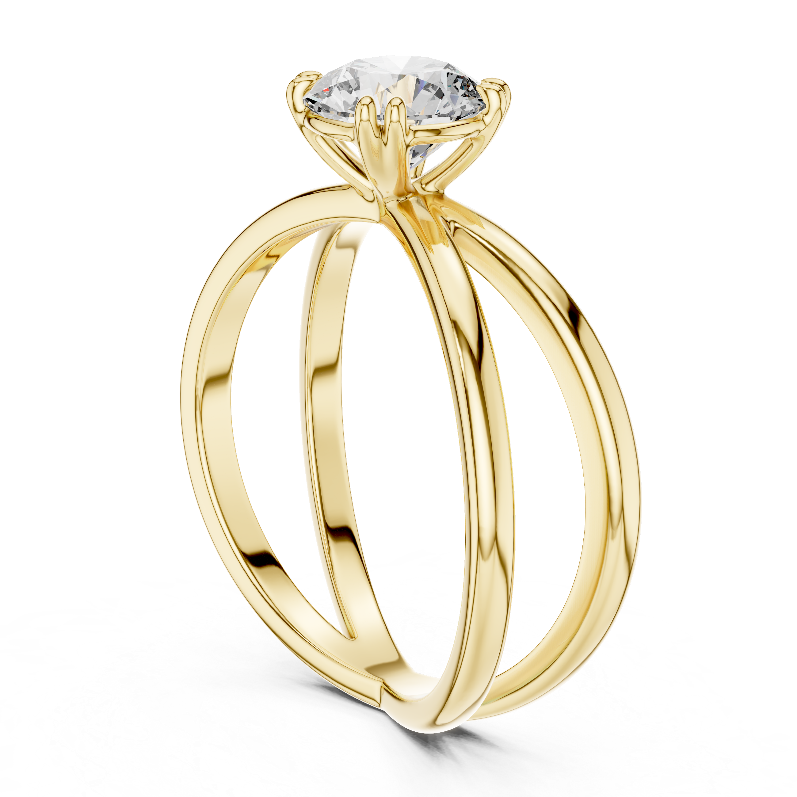 Shimmering Criss Cross Band Lab Grown Diamond Ring