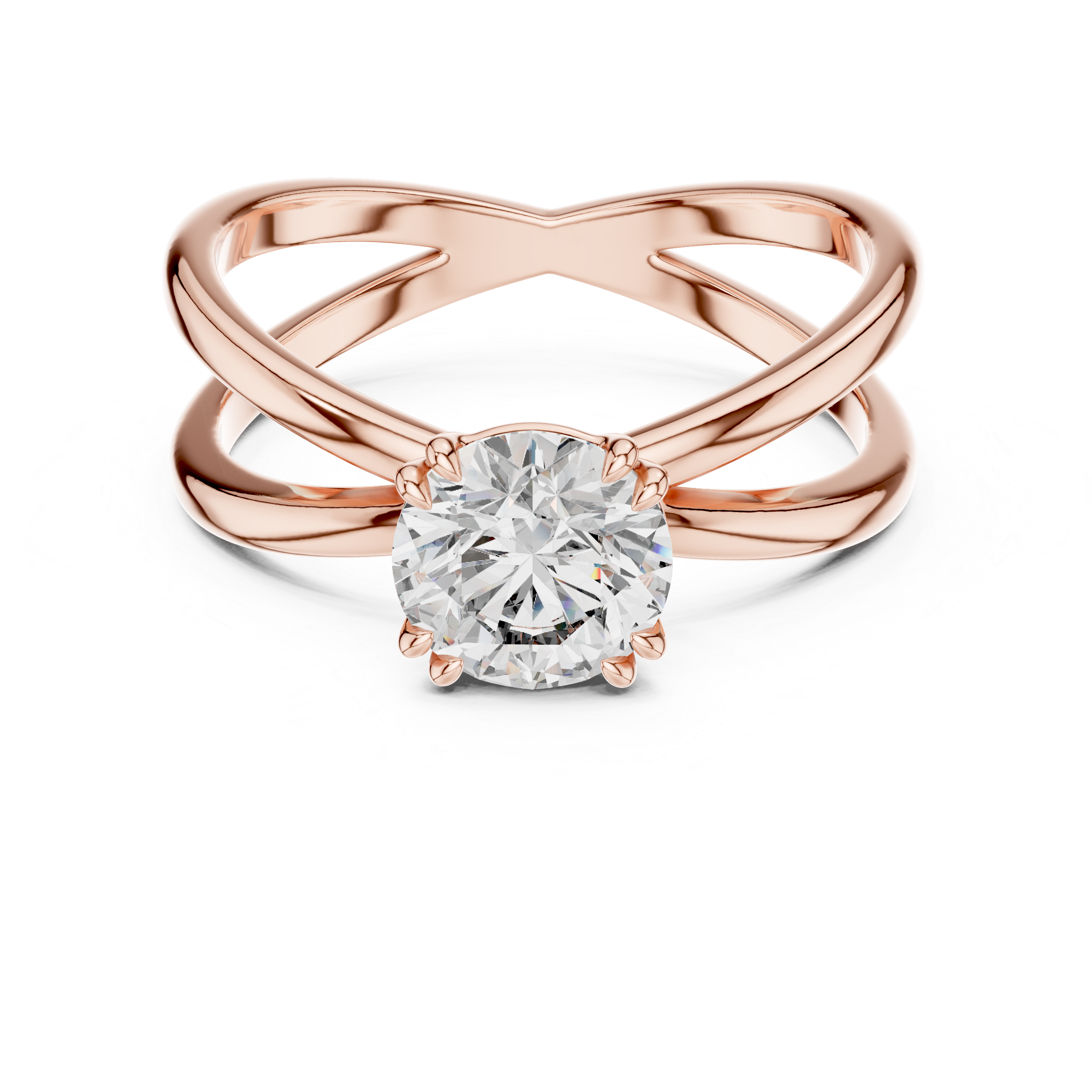 Shimmering Criss Cross Band Lab Grown Diamond Ring
