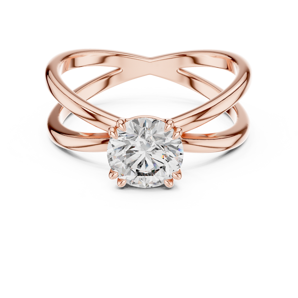 Shimmering Criss Cross Band Lab Grown Diamond Ring