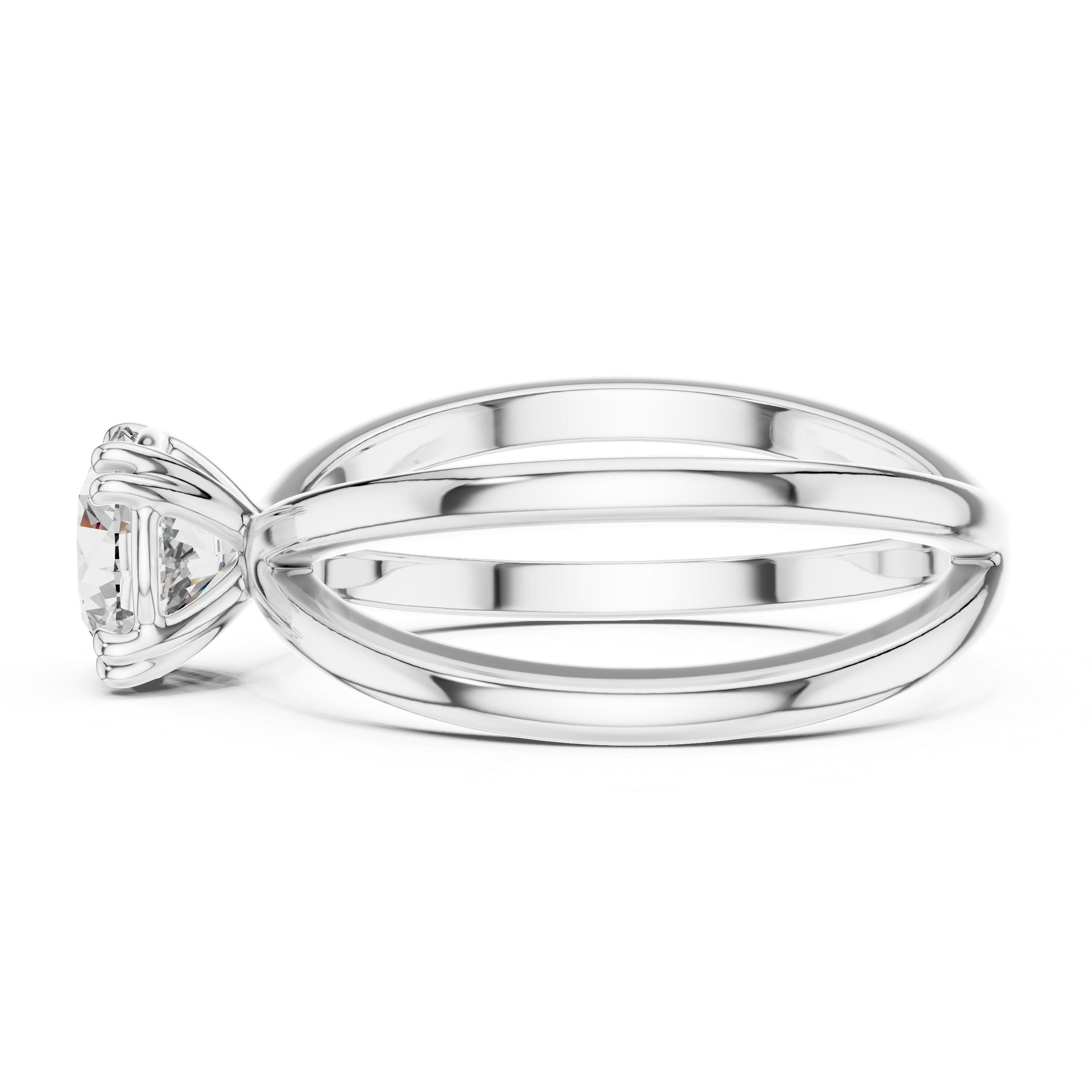 Shimmering Criss Cross Band Lab Grown Diamond Ring
