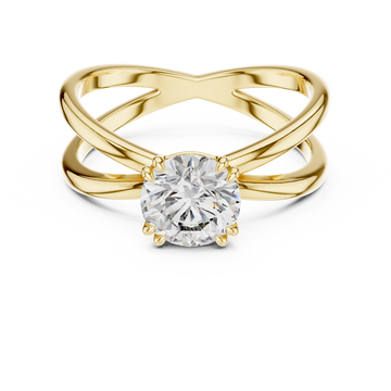 Shimmering Criss Cross Band Lab Grown Diamond Ring