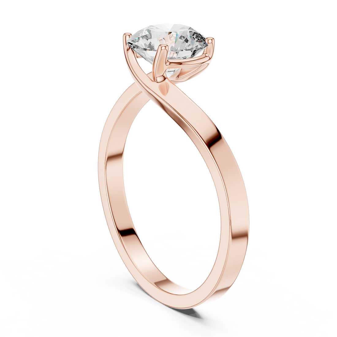 Delicate Twisted Design Lab Grown Diamond Ring
