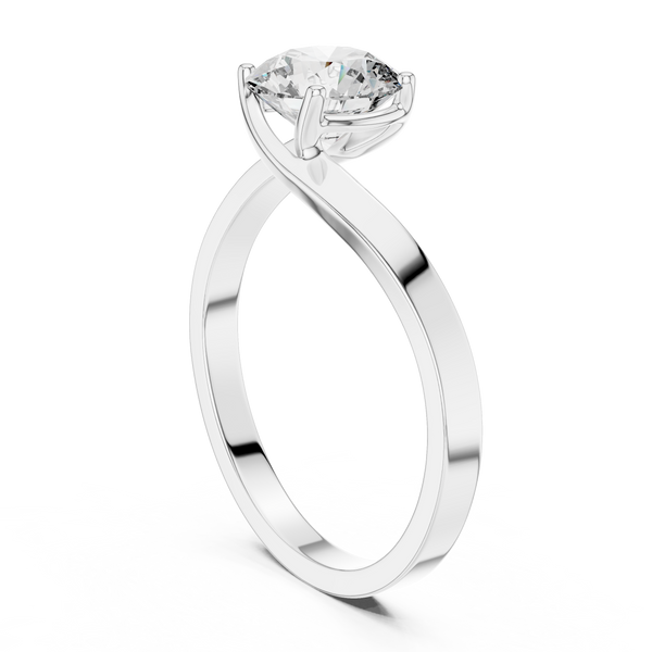 Delicate Twisted Design Lab Grown Diamond Ring