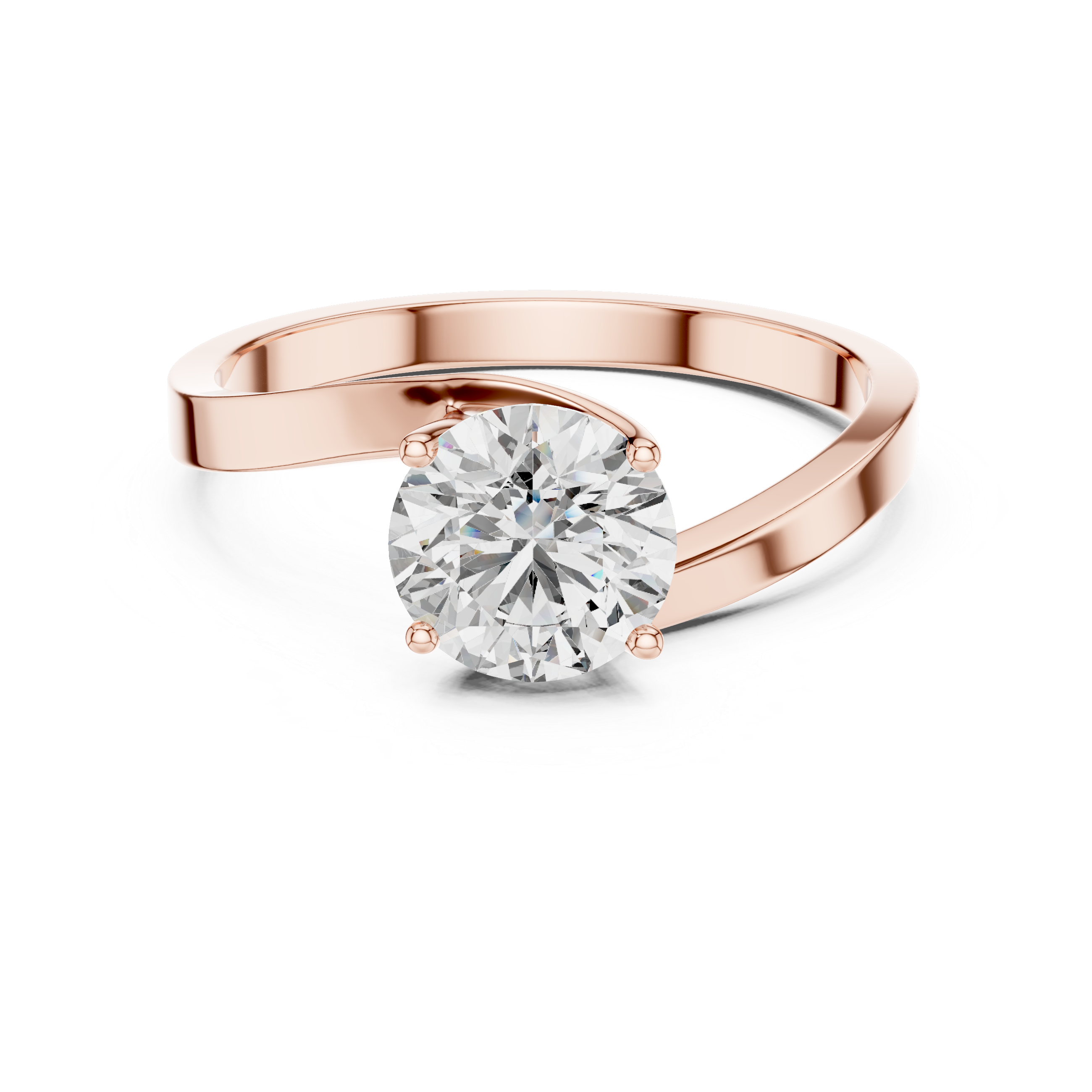 Delicate Twisted Design Lab Grown Diamond Ring